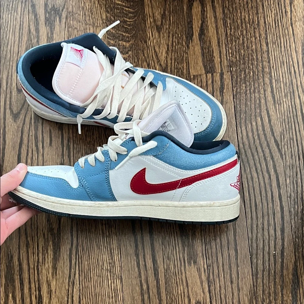 Nike Air Jordan Low Blue and White Sneakers - Picture 8 of 8